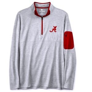 Colosseum‎ Alabama Crimson Tide Quarter Zip Pullover Gray Red Men's 3XL
